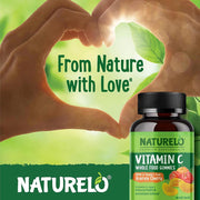 Naturelo Whole Food Vitamin C Gummies - Immune Support & Antioxidant Boost - Delicious Citrus Flavour - 60 Gummies