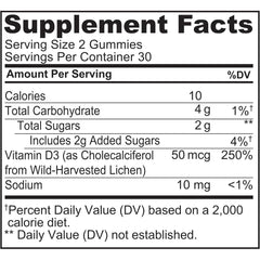 Naturelo Whole Food Vitamin D3 Gummies for Adults - Immune Support & Bone Health - Delicious & Nutritious Gummy Supplement