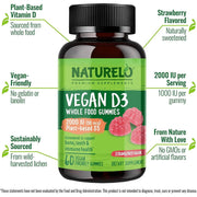 Naturelo Whole Food Vitamin D3 Gummies for Adults - Immune Support, Bone Health, Energy Boost - 60ct - Image 12