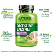 NATURELO® United Kingdom Digestive Enzymes, Full Spectrum Blend, 90 Capsules