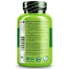 NATURELO® United Kingdom Health and Beauty Premium Omega-3 Fish Oil - 1100 mg Triglyceride - One A Day