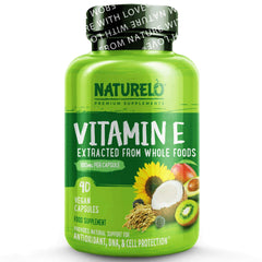 NATURELO® United Kingdom Health and Beauty Vitamin E with Mixed Tocopherols from Coconut, Sunflower & Rice Bran