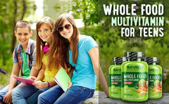 NATURELO® United Kingdom Health and Beauty Whole Food Multivitamin For Teens with Natural Vitamins/Minerals